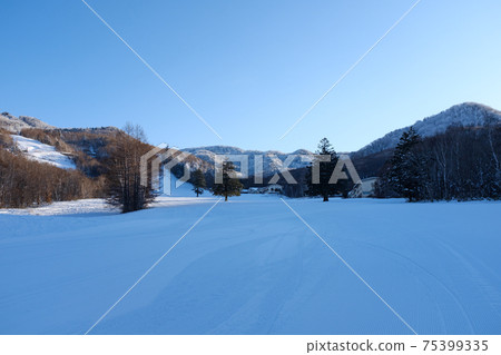 滋賀高原冬季冬天嬰兒山毛櫸平地滑雪勝地 75399335