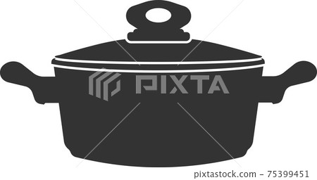 Vector icon of a pot with a lid for cooking. Vector icon of a pot with a lid for cooking. 75399451