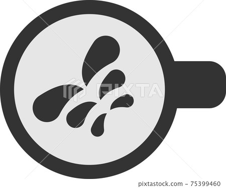 Vector coffee cup icon with a beautiful image. Top view. Vector coffee cup icon with a beautiful image. Top view. 75399460
