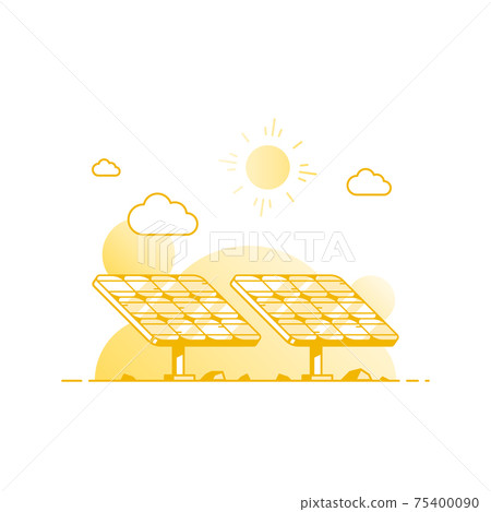 Solar panel on white background, vector... - Stock Illustration ...