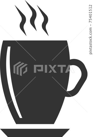 Vector coffee cup icon. A teacup. An illustration isolated on a white background. 75401512