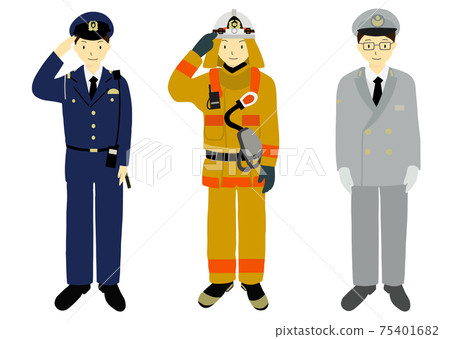 Longing occupation set: police officer, firefighter, Shinkansen driver 75401682