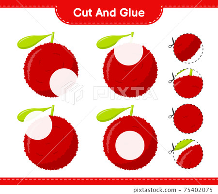 Cut and glue, cut parts of Yumberry and glue them. Educational children game, printable worksheet, vector illustration 75402075