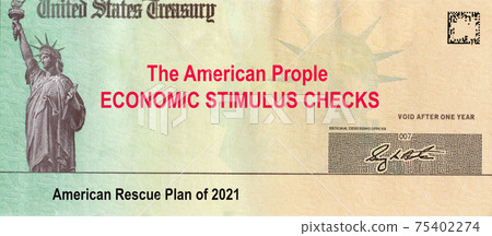American Rescue Plan Financial stimulus bill USA dollar cash banknote on Global pandemic Covid 19 lockdown 75402274