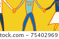 Illustrations of friends holding hands together 75402969