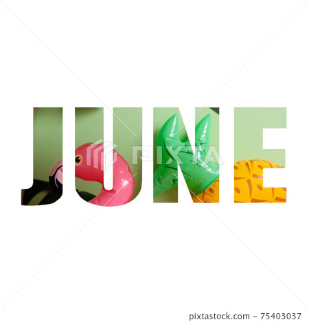 Exotic fruits made of paper on green background 75403037