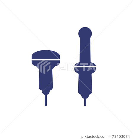 ultrasound icons on white, vector ultrasound icons on white, vector 75403074