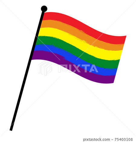 Lgbt waving flag. Gay and lesbian vector symbol. Official pride sign in rainbow colors. Great for tolerance banner or love freedom design. Illustration isolated on white. 75403108
