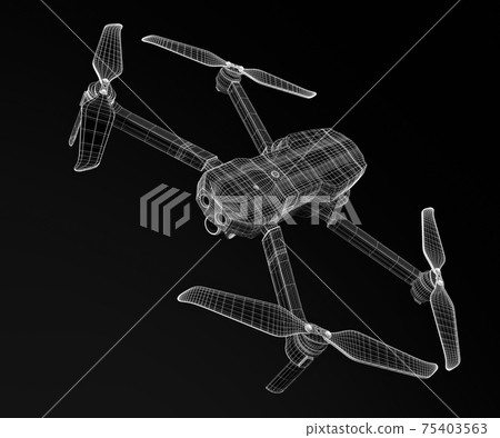 3 D rendering drone model 3 D rendering drone model 75403563