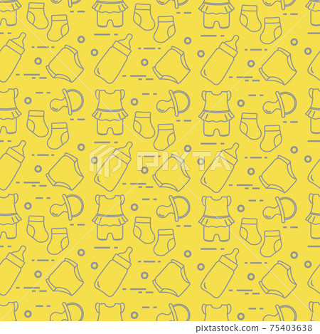 Newborn baby seamless pattern. - Stock Illustration [75403638] - PIXTA