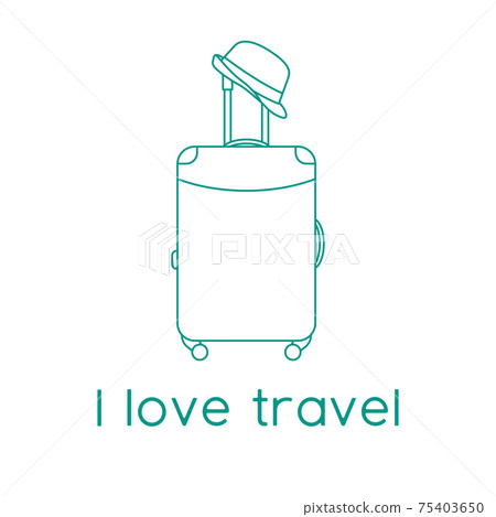 Vector illustration Suitcase Sun hat Travel Summer 75403650