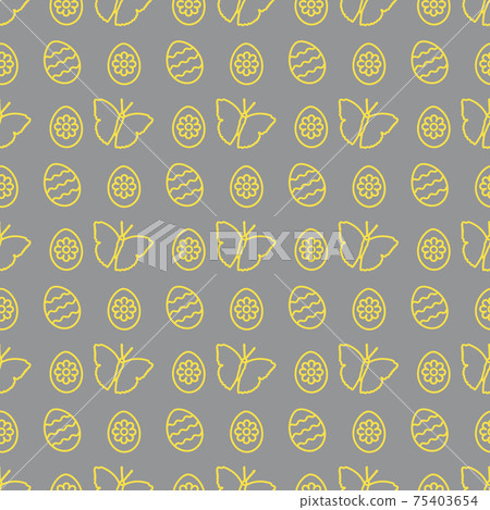 Seamless pattern with Easter eggs, butterflies. Seamless pattern with Easter eggs, butterflies. 75403654