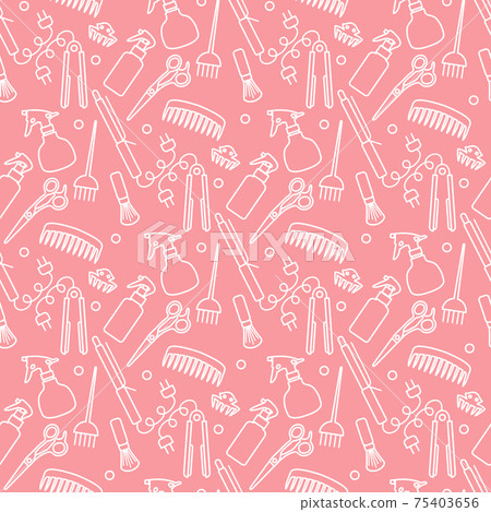 Vector Pattern Barber Beauty Hairdressing salon 75403656