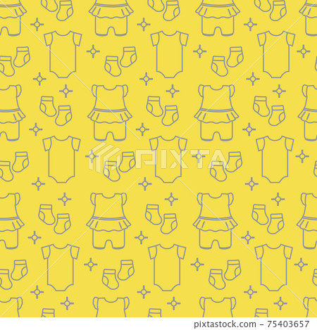 Seamless pattern with baby clothes. 75403657