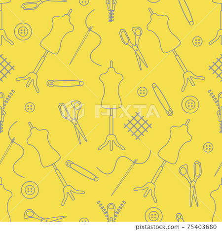 Pattern Dressmaking tools Tailor Atelier Sewing - Stock Illustration ...