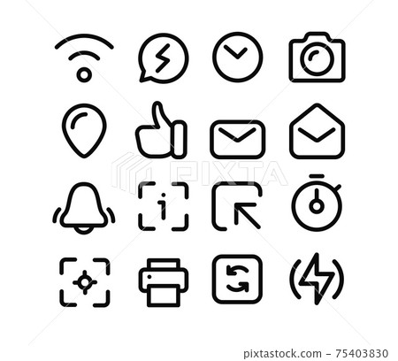 Social media thin line vector icons set on white background Social media thin line vector icons set on white background 75403830