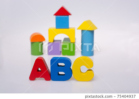Colorful alphabet abc letters before castle Colorful alphabet abc letters before castle 75404937