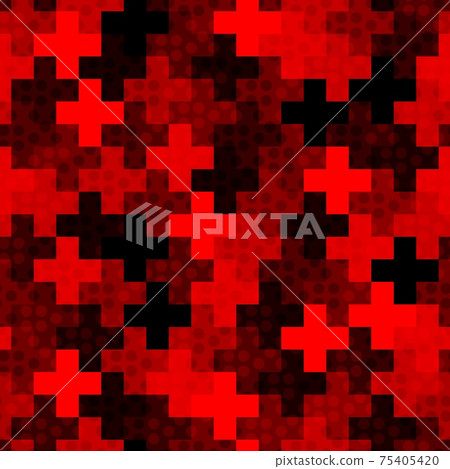 Cross shapes columns seamless pattern. Geometric ornament for textile print 75405420