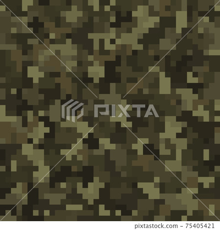 Texture military camouflage seamless pattern. Abstract army vector illustration 75405421