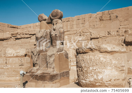 Ruins of the Egyptian Karnak Temple, the largest open-air museum in Luxor 75405699
