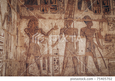 Ruins of the Egyptian Karnak Temple, the largest open-air museum in Luxor 75405702