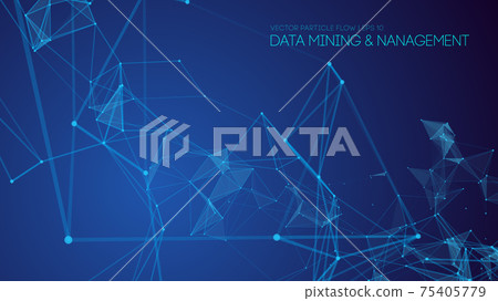Data mining and management. Big data abstract vector illustration. Technology background blue. 75405779