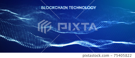 Blockchain technology background. Cryptocurrency fintech block chain network and programming concept. Abstract Segwit. 75405822