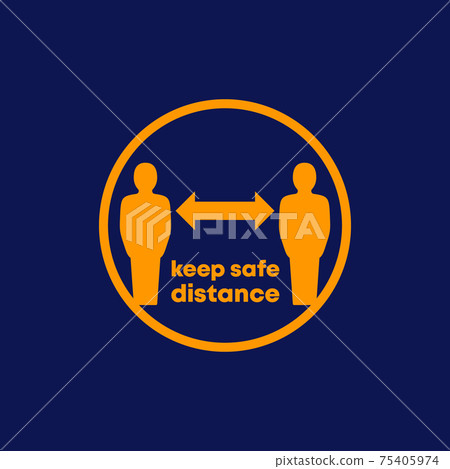 keep safe distance vector sign, icon - Stock Illustration [75405974 ...