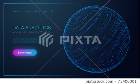 Data analytics. Vector Particle flow sphere....-插圖素材 [75406001] - PIXTA圖庫