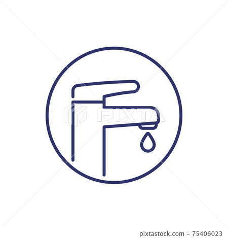 Faucet icon on white, line vector art - Stock Illustration [75406023 ...