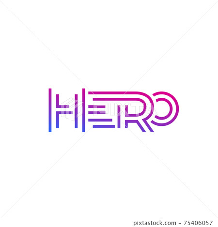 Hero logo design, line style Hero logo design, line style 75406057