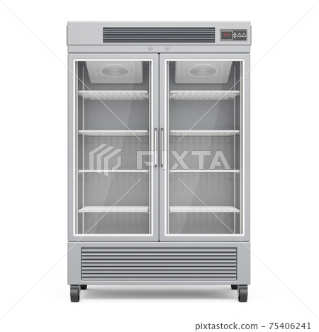 Vaccine refrigerator, empty, front view.3D rendering 75406241