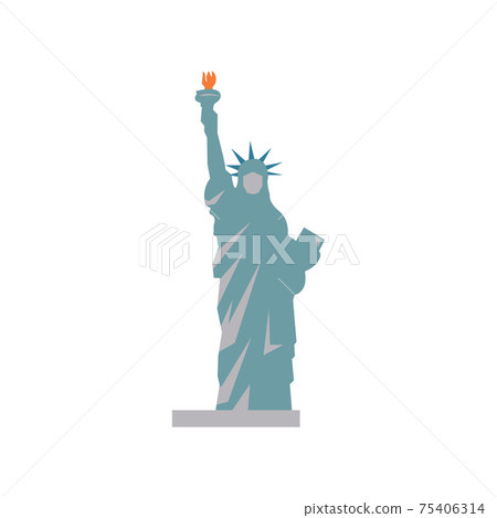 Isolated statue of liberty on white background. 75406314