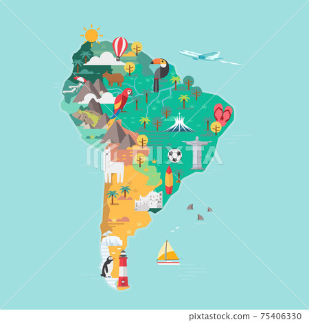 South America tourist map. South America tourist map. 75406330