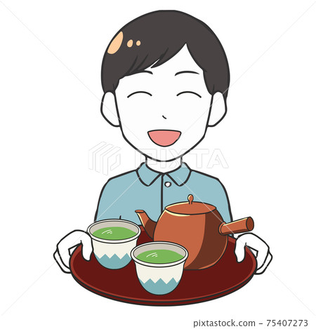A smiling tea maker 75407273