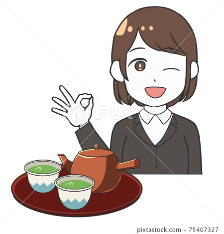 公司茶禮儀OK標誌女性 75407327