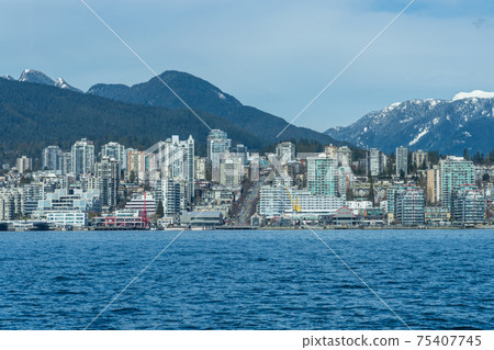 North Vancouver Shore skyline and waterfront cityscape. British Columbia, Canada. North Vancouver Shore skyline and waterfront cityscape. British Columbia, Canada. 75407745