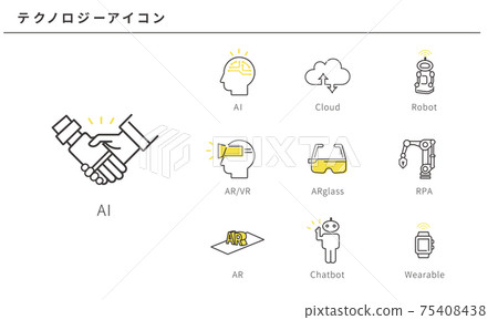 Simple icon set of technology, vector material Simple icon set of technology, vector material 75408438