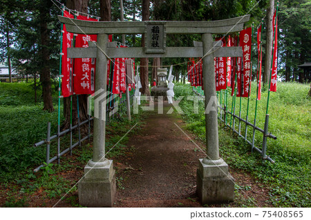 A traditional Japanese gate as the entrance of a shrine in a forest around Satomiya Sanctuary A traditional Japanese gate as the entrance of a shrine in a forest around Satomiya Sanctuary 75408565