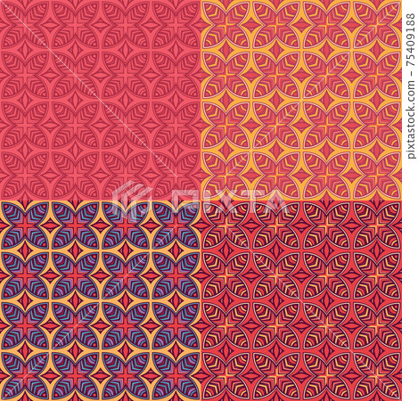 Vintage set elements for seamless vector patterns. Floral geometric ornament. Endless texture for wallpaper, surface textures, pattern fills, web page background Vintage set elements for seamless vector patterns. Floral geometric ornament. Endless texture for wallpaper, surface textures, pattern fills, web page background 75409188