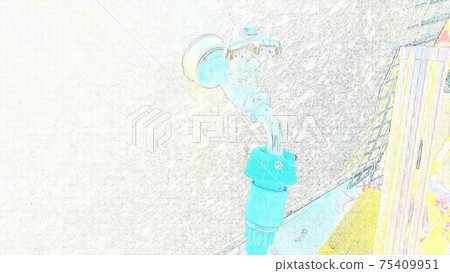 戶外水龍頭插畫風格 75409951