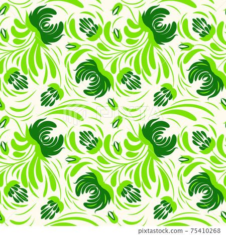 Floral folklor seamless pattern. Fantasy folk flowers. Floral folklor seamless pattern. Fantasy folk flowers. 75410268