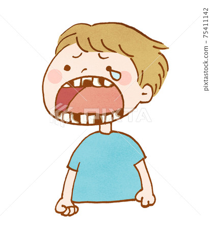 一個有蛀牙的男孩的插圖 75411142