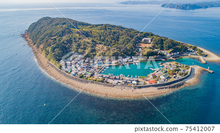 Drone aerial view of Teba Island 75412007