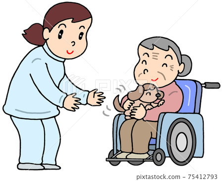 Animal-assisted long-term care / animal therapy - Stock Illustration ...