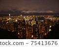 victoria harbour in hong kong.night sence 75413676