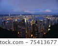 Scene of the victoria harbour in hong kong. Premiu 75413677