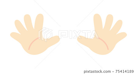 Illustration image instructing to stop with the palm of your hand 75414189