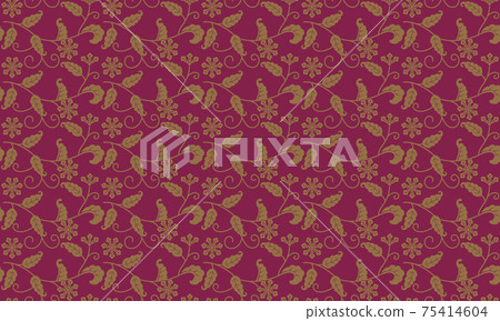 Japanese pattern material clove arabesque pattern seamless pattern Japanese pattern material clove arabesque pattern seamless pattern 75414604