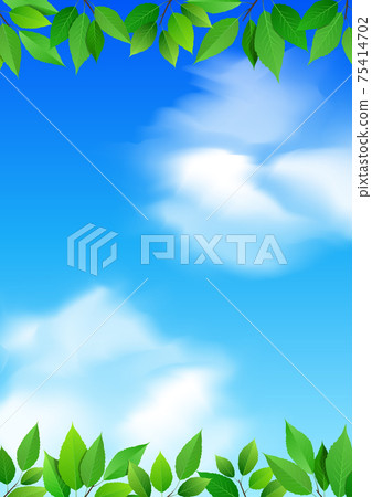 Leaf frame blue sky 75414702